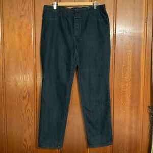 Chico's Elastic Waist Dark Blue Jean Size 14 #2336